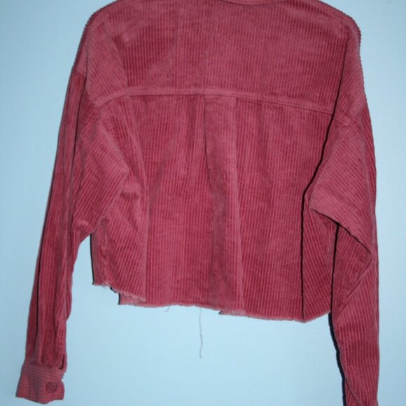 Forever 21 Cropped Women's Wide Rail Corduroy 100% Cottom Frayed Hem Size M - Picture 8 of 14